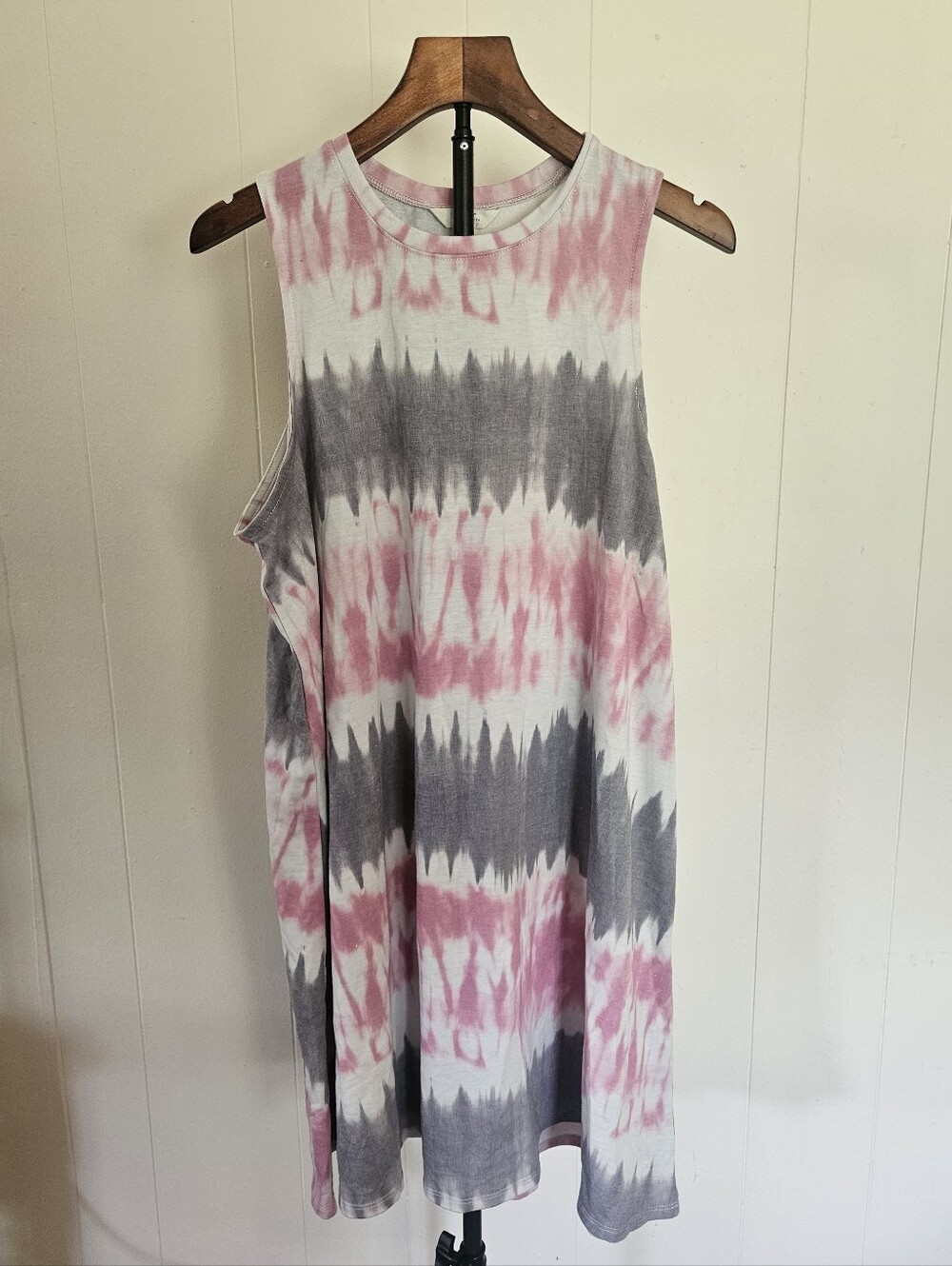 Terra & Sky Pink and Gray Tie-Dye Tank Top Dress Size 1X